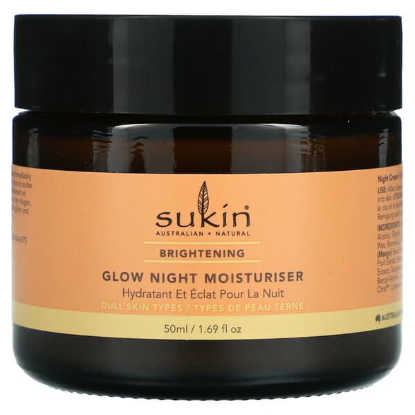 Sukin, Glow Night Feuchtigkeitspflege, aufhellend, 50 ml (1,69 fl. oz.)