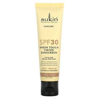 Sukin, Sheer Touch Tinted Sunscreen, SPF30, Light/Medium, 2.03 fl oz (60 ml)
