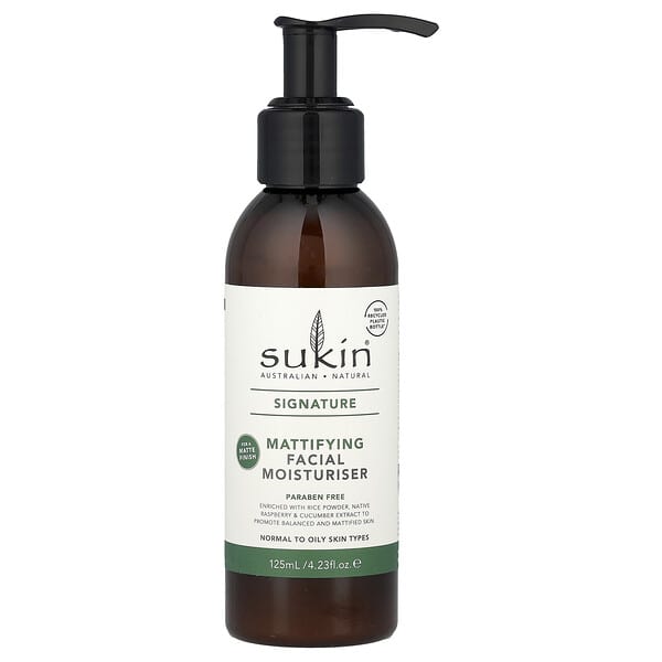 Sukin, Signature, Mattifying Facial Moisturizer, Normal To Oily Skin Types, 4.23 fl oz (125 ml)