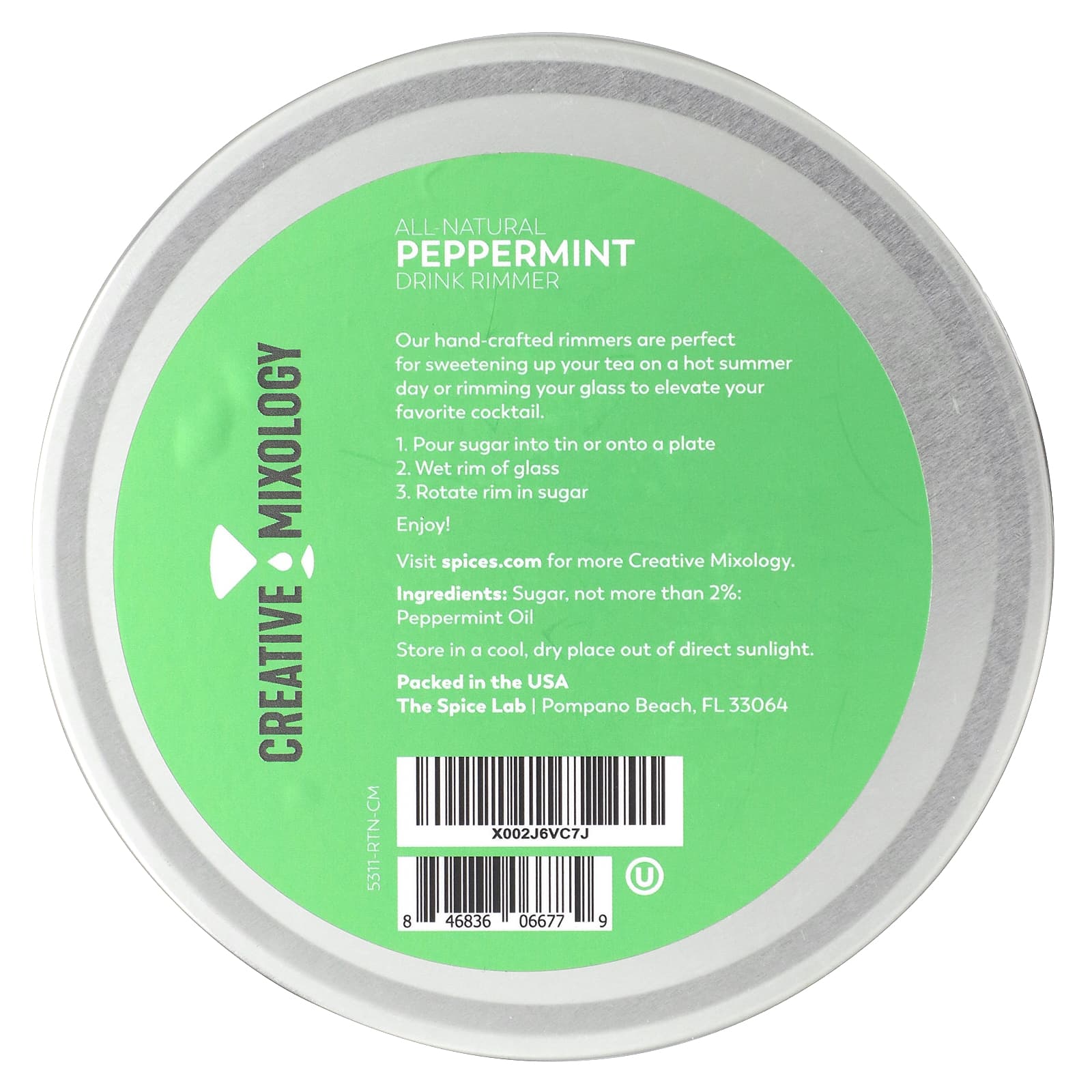 The Spice Lab, Creative Mixology, AllNatural Peppermint Sugar Rimmer
