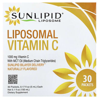 Sunlipid, Liposomal Vitamin C with MCT oil, 30 Packets, 5 ml (0.17 fl oz) Each