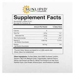 Sunlipid, ліпосомальний вітамін С, з натуральним ароматизатором, 30 пакетиків по 5 мл (0,17 унції)