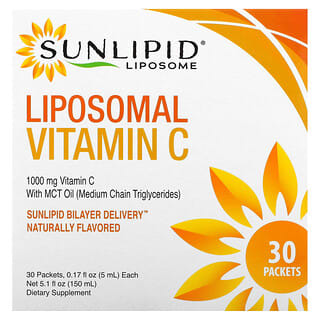 SunLipid, Vitamina C liposomal, Sabor natural, 30 sobres, 5,0 ml (0,17 oz) cada uno
