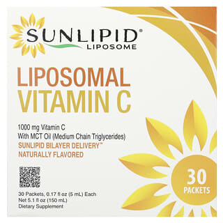 Sunlipid, 脂質體維生素 C，含中鏈甘油三酯油，30 包，每包 0.17 液量盎司（5 毫升）