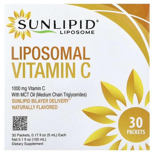 Sunlipid, Liposome, Liposomal Vitamin C with MCT Oil, 30 Packets, 0.17 fl oz (5 ml) Each — product photo 1