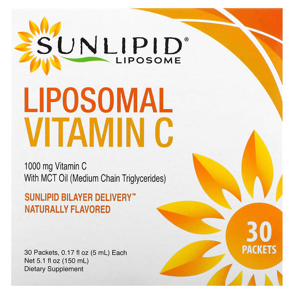 Sunlipid（サンリピド）, リポソームビタミンC、天然香料使用、30袋、各5.0ml（0.17オンス）