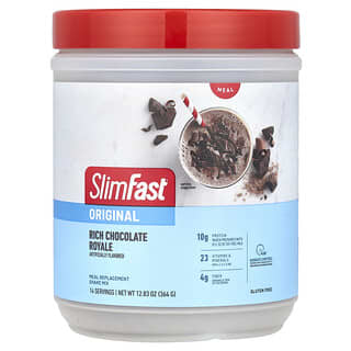 SlimFast, Original, Substitut de repas pour boisson frappée, Riche chocolat royal, 364 g