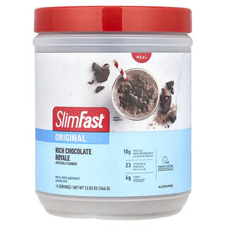 SlimFast, Original, Substitut de repas pour boisson frappée, Riche chocolat royal, 364 g