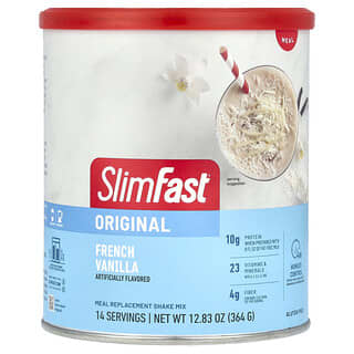 SlimFast‏, Original, תערובת שייק כתחליף לארוחה, וניל צרפתי, 364 גרם (12.83 אונקיות)