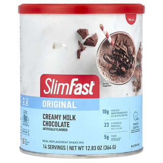 SlimFast, Original, Mistura para Batidos de Reposição de Refeições, Chocolate ao Leite Cremoso, 364 g (12,83 oz)