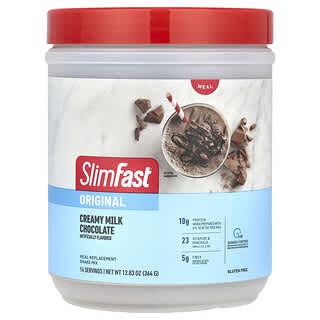 SlimFast, Original, Substitut de repas pour boisson frappée, Chocolat au lait crémeux, 364 g