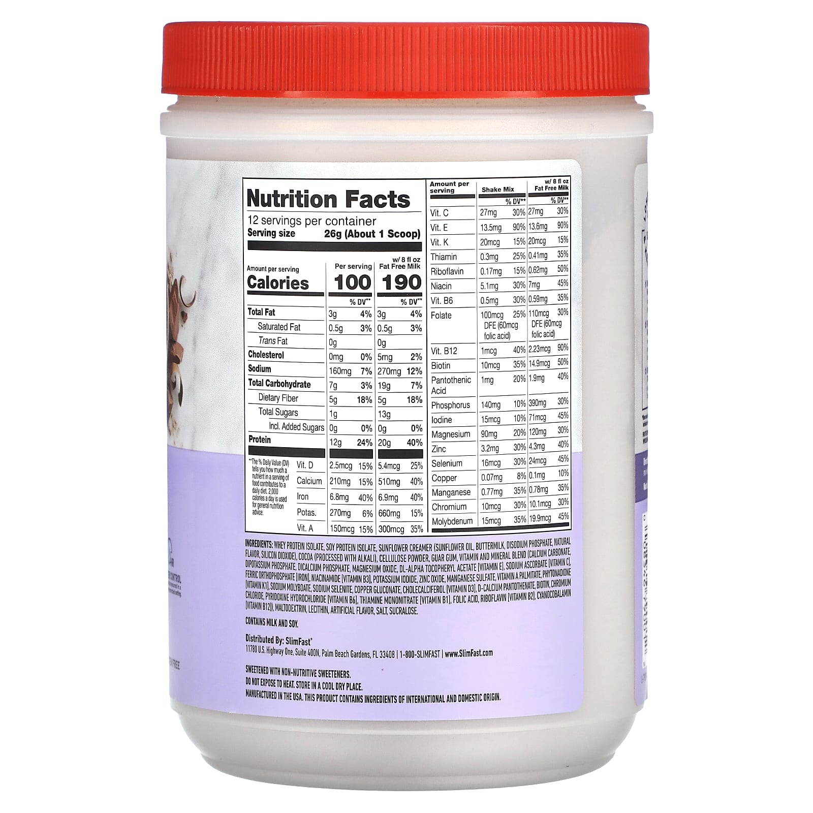 SlimFast, High Protein, Meal Replacement Smoothie Mix, Creamy Chocolate