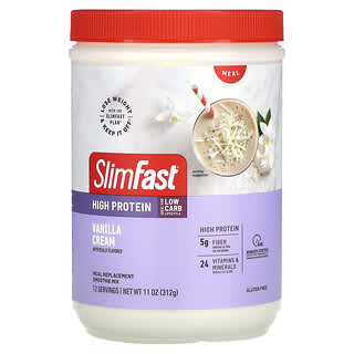 SlimFast, 하이 프로틴, 식사 대용 스무디 믹스, 바닐라 크림, 312g(11oz)