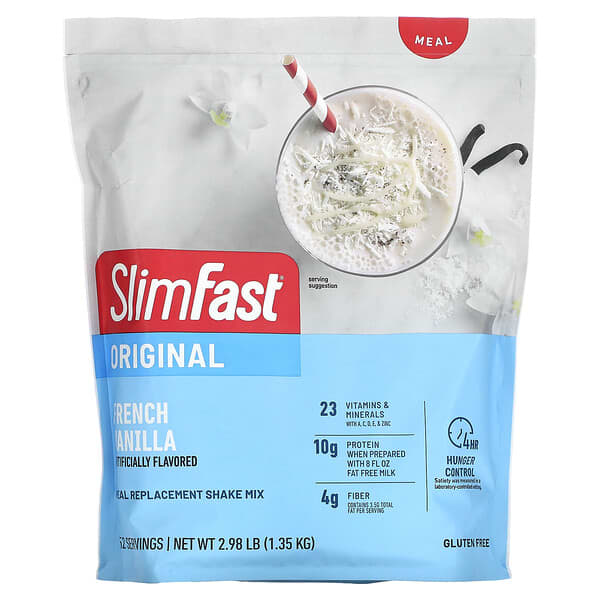 SlimFast, Original，代餐混合奶昔，法國香草味，2.98 lb（1.35 kg）