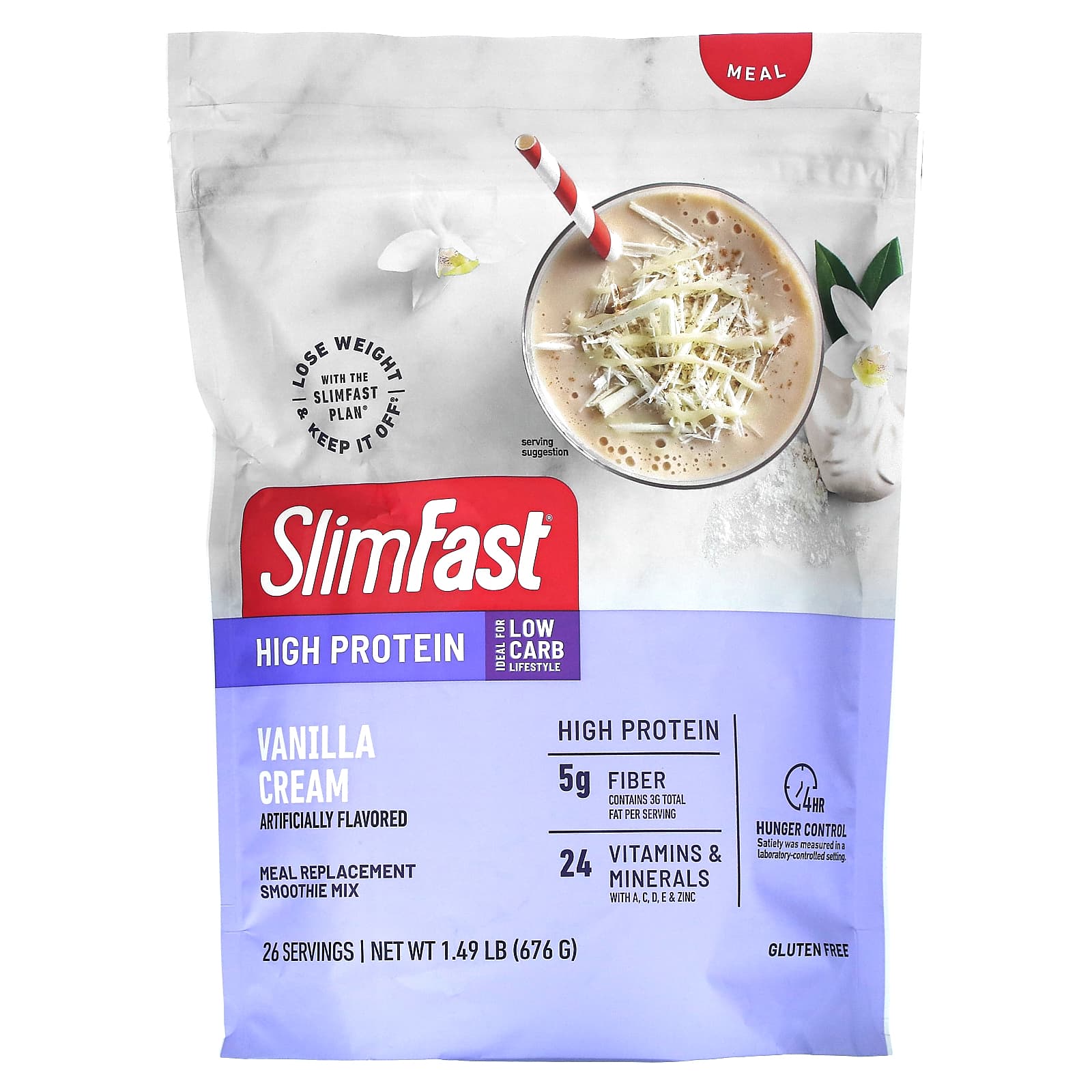 SlimFast, High Protein, Meal Replacement Smoothie Mix, Vanilla Cream, 1 ...