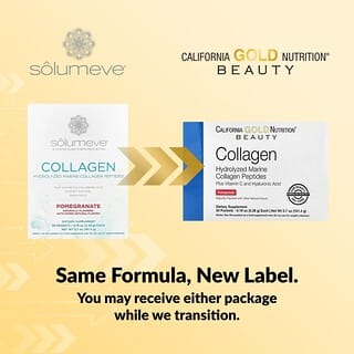 Solumeve, Collagen Peptides Plus Vitamin C & Hyaluronic Acid, Pomegranate, 30 Packets, 0.19 oz (5.38 g) Each