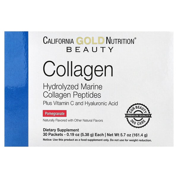 Collagen Peptides Plus Vitamin C & Hyaluronic Acid, Pomegranate, 30 Packets, 0.19 oz (5.38 g) Each