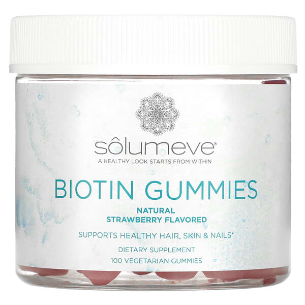 Solumeve, Biotin Gummies, Gelatin Free, Strawberry Flavor, 100