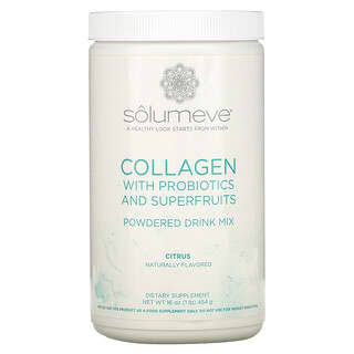 Solumeve, смесь для приготовления напитка с коллагеном, пробиотиками и суперфруктами, со вкусом цитрусовых, 454 г (16 унций)