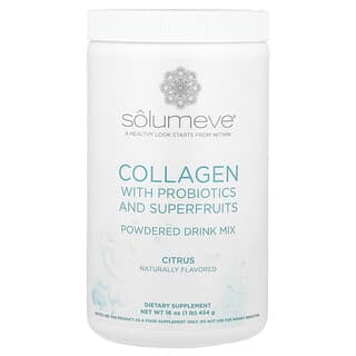 Solumeve, колаген із пробіотиками й суперфруктами, порошкова суміш для приготування напою, цитрусовий смак, 454 г (16 унцій)