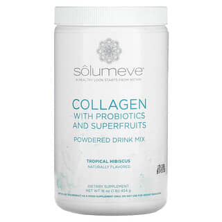 Solumeve, Collagen with Probiotics and Superfruits, Powdered Drink Mix, Tropical Hibiscus, 16 oz (454 g)