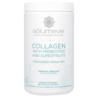 Solumeve, Collagen with Probiotics and Superfruits, Powdered Drink Mix, Tropical Hibiscus, 16 oz (454 g)