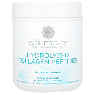 Solumeve, Hydrolyzed Collagen Peptides, Unflavored Powder, 16.2 oz (1.01 lb) 460 g