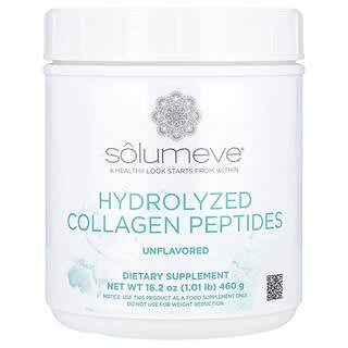 Solumeve, Hydrolyzed Collagen Peptides Powder, Unflavored , 1.01 lb (460 g)