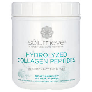 Solumeve, Hydrolyzed Collagen Peptides with Turmeric, MCT, and Ginger, 14 oz (400 g)