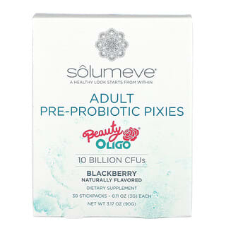 Solumeve, 成年人益生元-益生菌合劑，黑莓味，100 億 CFU，30 小袋，每袋 0.11 盎司（3 克）