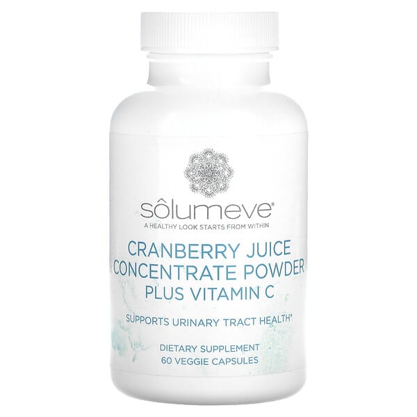 Solumeve, Cranberry Juice Concentrate Plus Vitamin C, 60 Veggie Capsules