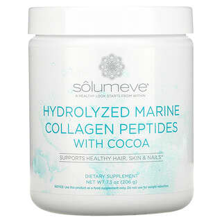 Solumeve, 含可可的水解海洋膠原蛋白肽，7.3 盎司（206 克）