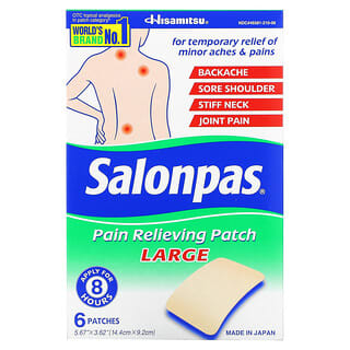 Salonpas, Patch anti-douleur, grand, 6 patchs
