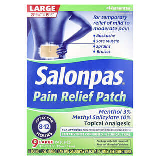 Salonpas, Parche para aliviar el dolor, grande, 9 parches