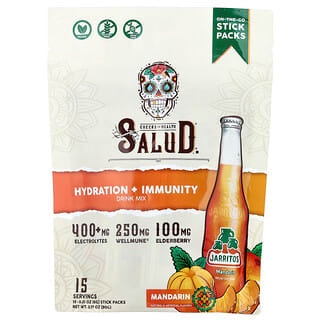 Salud, смесь для приготовления напитка для гидратации и иммунитета, мандариновый джаритос, 15 стик-пакетиков по 6 г (0,21 унции)