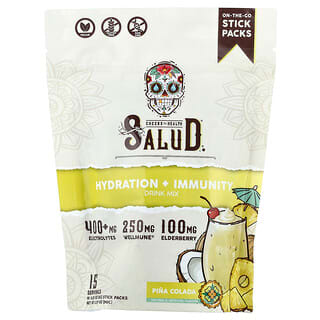 Salud, Bağışıklığı Güçlendirici İçecek Karışımı, Pina Colada, 15 Stick Paket, Her Biri 6 g (0,21 oz)