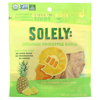 Solely, Organic Pineapple Rings, 5.5 oz (156 g)