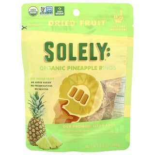 Solely, Organic Dried Fruit, Pineapple Rings, 3.5 oz (100 g)