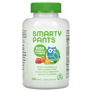 SmartyPants (سمارتي بانتس)‏, تركيبة للأطفال مع الألياف، بنكهة الفراولة والموز والبرتقال والليمون، 120 علكة