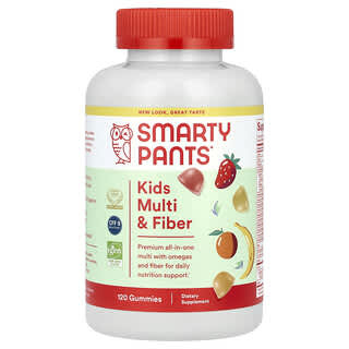 SmartyPants, Multivitamines et fibres pour enfants, Citron, orange, fraise et banane, 120 gommes
