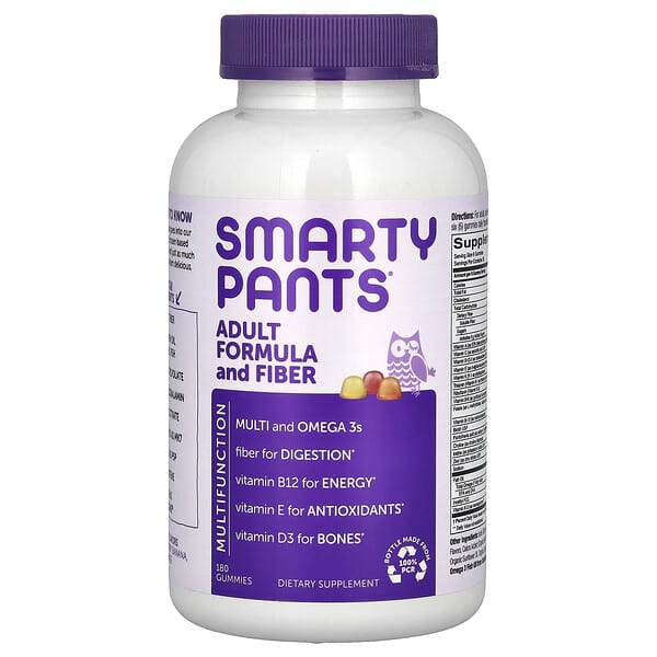 SmartyPants, 成年人配方和纖維、檸檬、草莓香蕉和橙子，180 粒軟糖