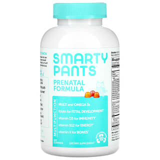 SmartyPants, 元気なママのためのグミ、レモン、オレンジ、ストロベリーバナナ、グミ120粒