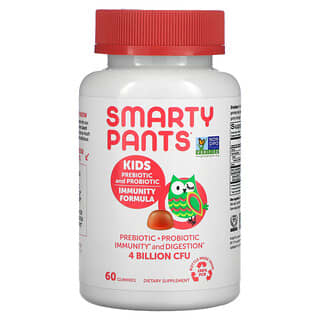 SmartyPants, 儿童益生元和益生菌，机体抵抗配方，草莓奶油味，20 亿 CFU，60 粒软糖