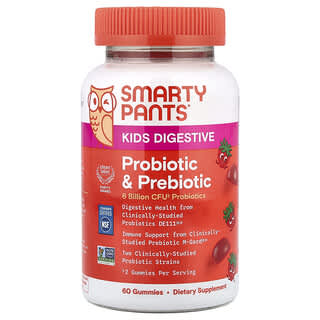 SmartyPants, Kids Prebiotic and Probiotic, Präbiotika und Probiotika für Kinder, Immunitätsformel, Erdbeercreme, 60 Fruchtgummis (2 Milliarden KBE pro Fruchtgummi)