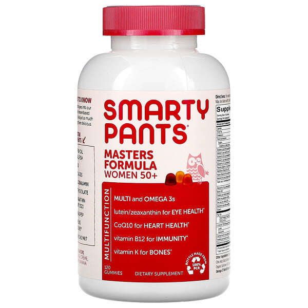 SmartyPants, формула мультивитаминов для женщин старше 50 лет, голубика, апельсиновый крем и клубника с бананом, 120 жевательных конфет