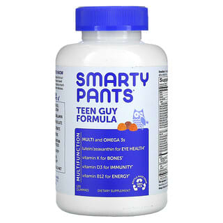 SmartyPants, мультивитамины для мальчиков-подростков, лимон и лайм, вишня, апельсин, 120 жевательных таблеток