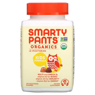 SmartyPants (سمارتي بانتس)‏, منتجات عضوية، تركيبة للأطفال، نكهة الكرز والتوت المختلطة، 120 علكة نباتية