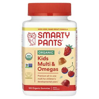 SmartyPants, 有机，儿童配方，樱桃和混合浆果，120 粒素食软糖