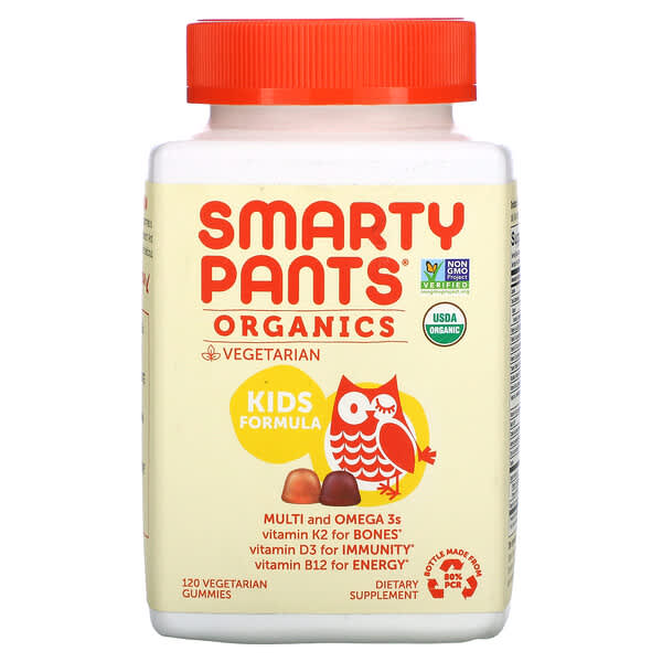 SmartyPants‏, منتجات عضوية، تركيبة للأطفال، نكهة الكرز والتوت المختلطة، 120 علكة نباتية