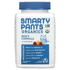SmartyPants, Organics, Men's Formula, Raspberry, Orange, and Cherry, 120 Vegetarian Gummies
